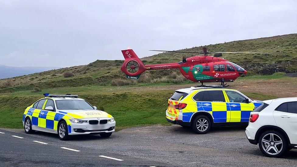 Air ambulance and police attended the scene of the crash