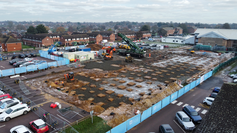 View of hospital build site