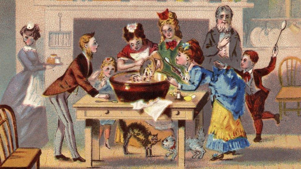 Victorian family at Christmas