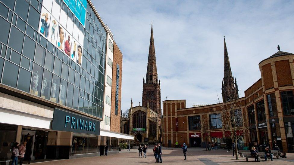 A quieter Coventry city centre this afternoon on the first day after Prime Minister Boris Johnson ordered pubs and restaurants across the country to close