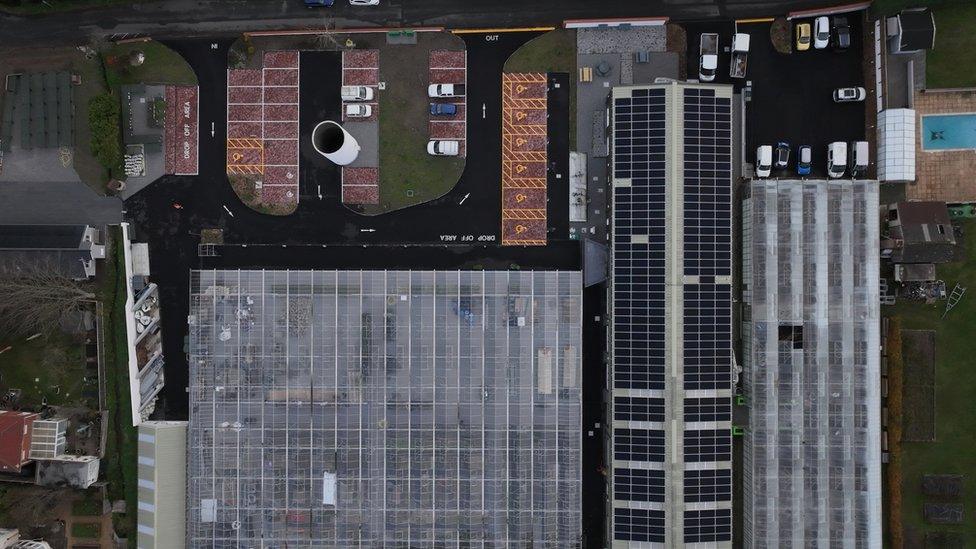 The solar array at Grow