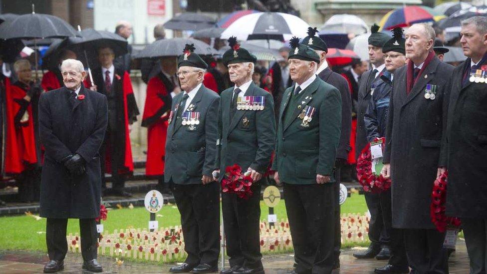 Veterans at Belfast cenotaph