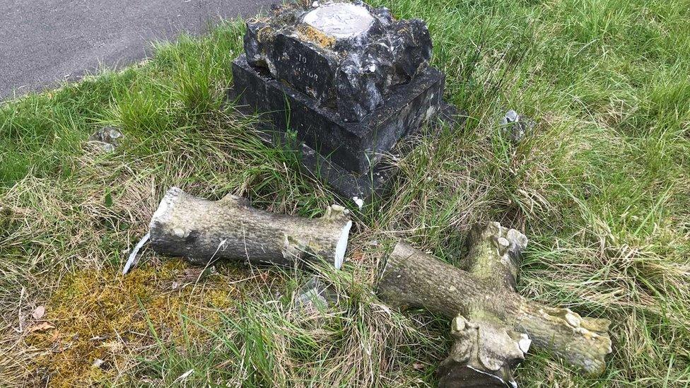 Headstone vandalised