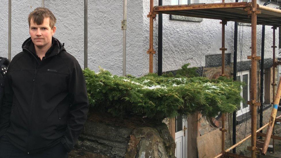 Mark Evans outside his home in Cynwyd, Denbighshire