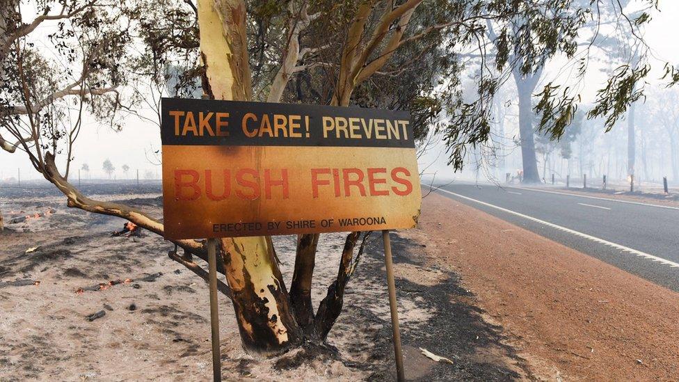 Damage from a fire near Waroona in Western Australia