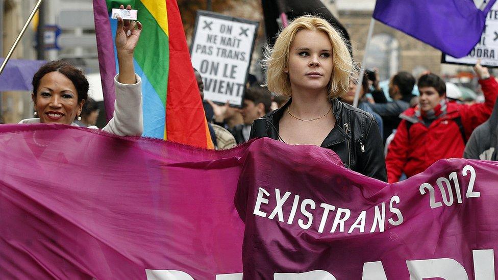 Transgender demonstration in Paris, 2012