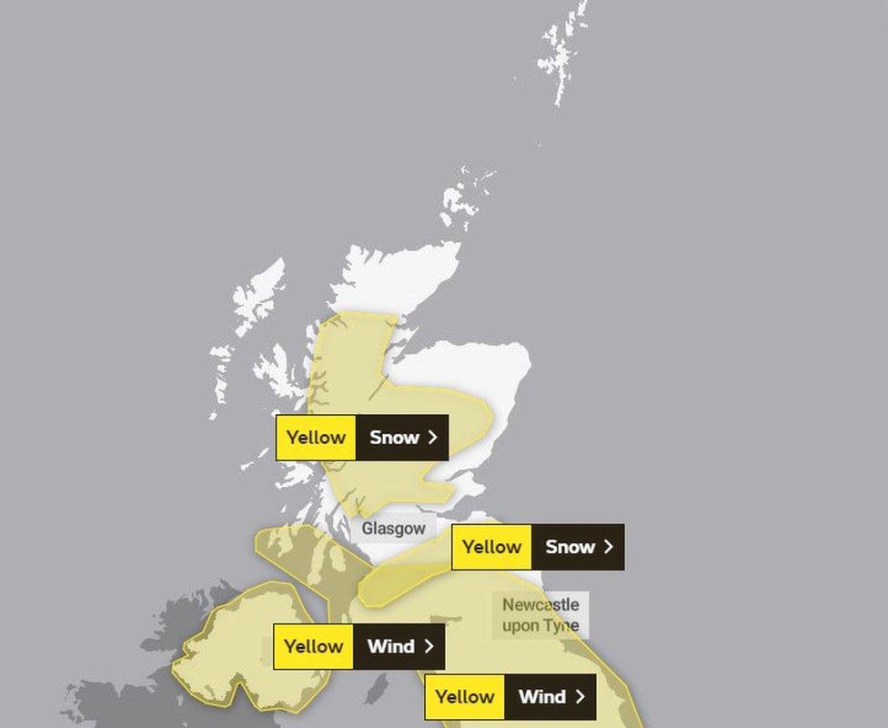 Weather warnings map