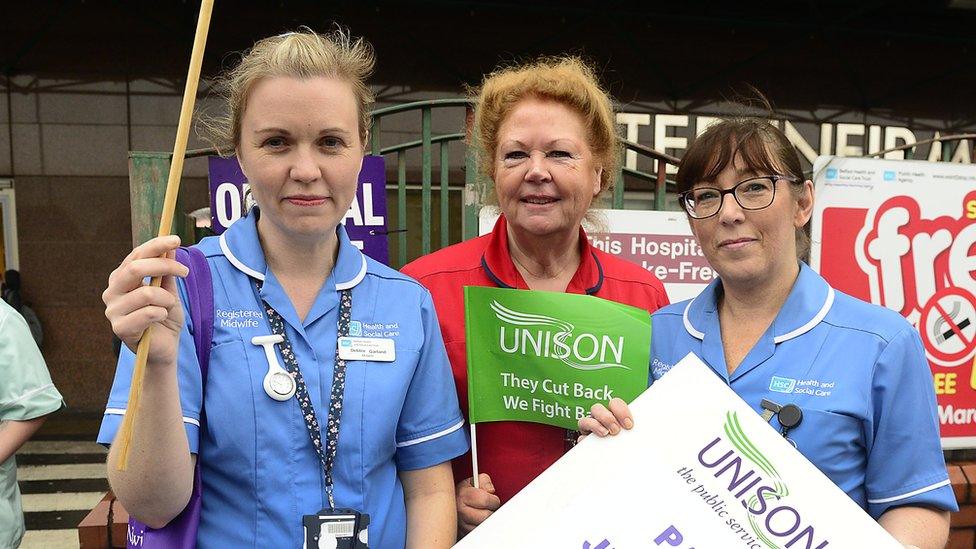 Unison workers strike in Belfast