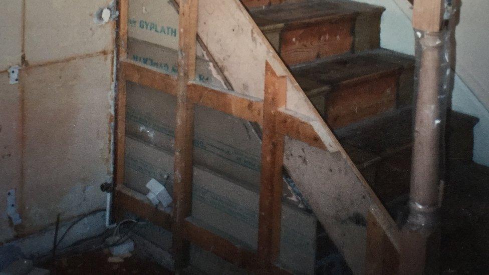 Ray Green's staircase where he hid his time capsule