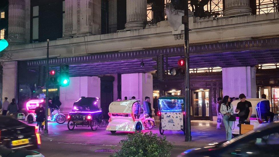 Pedicabs outside selfridges