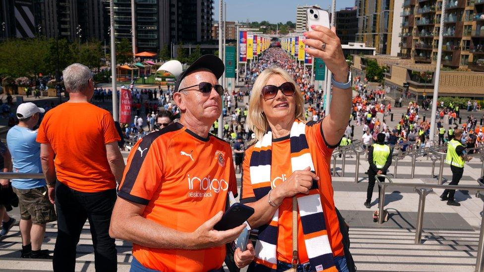 Luton Town fans at Wembley