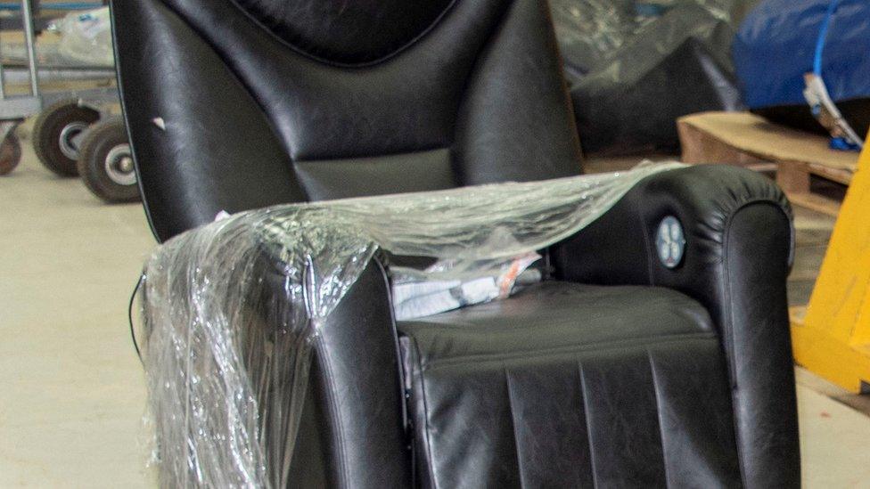 A photo of a similar type of cinema seat which was used for tests.