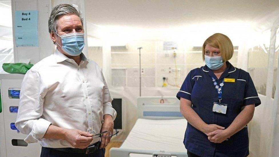 Sir Keir Starmer and a nurse