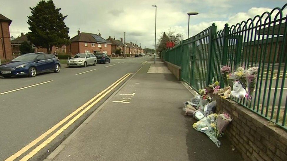 Tributes left at the scene