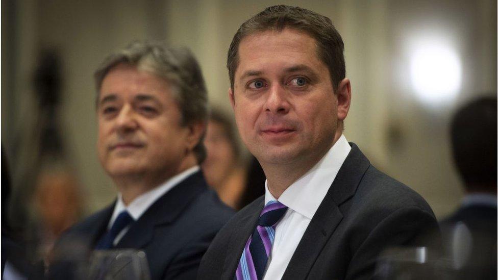 Andrew Scheer (R), leader of the Conservative Party of Canada