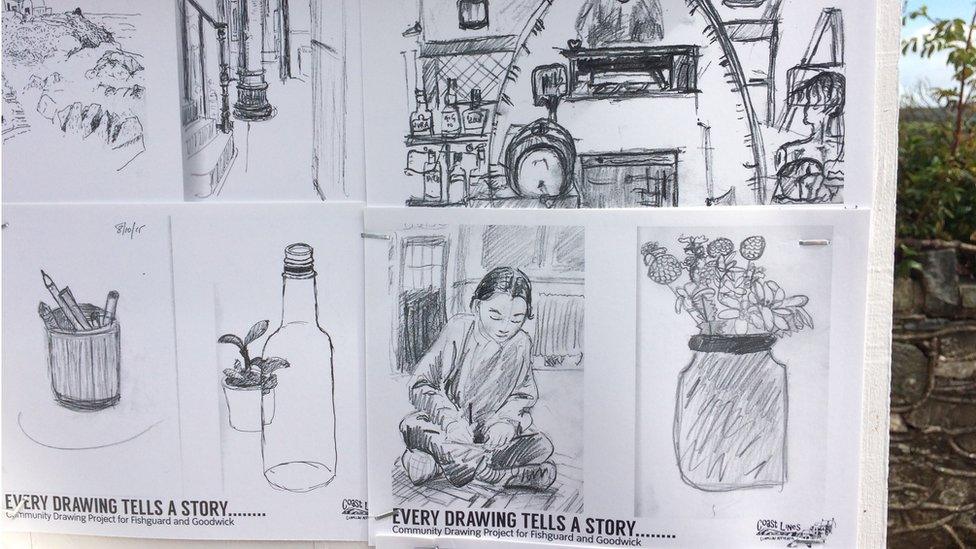 collection of sketches done for the exhibition