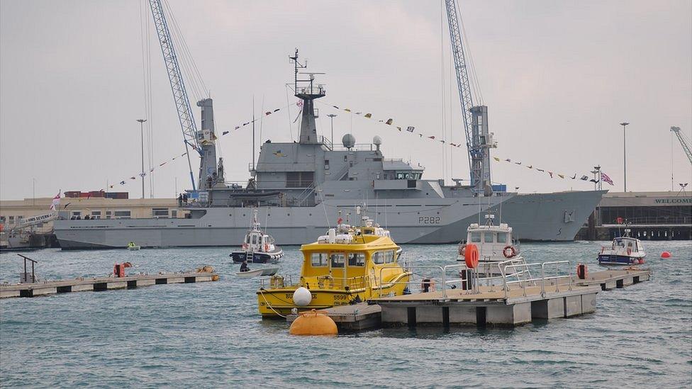 HMS Severn in St Peter Port Harbour, Guernsey