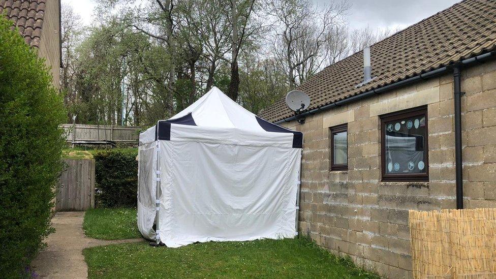 Police crime scene tent