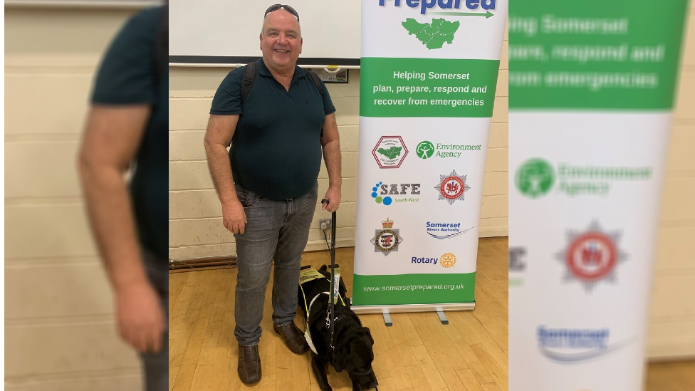 John Hardy with his guide dog Sid