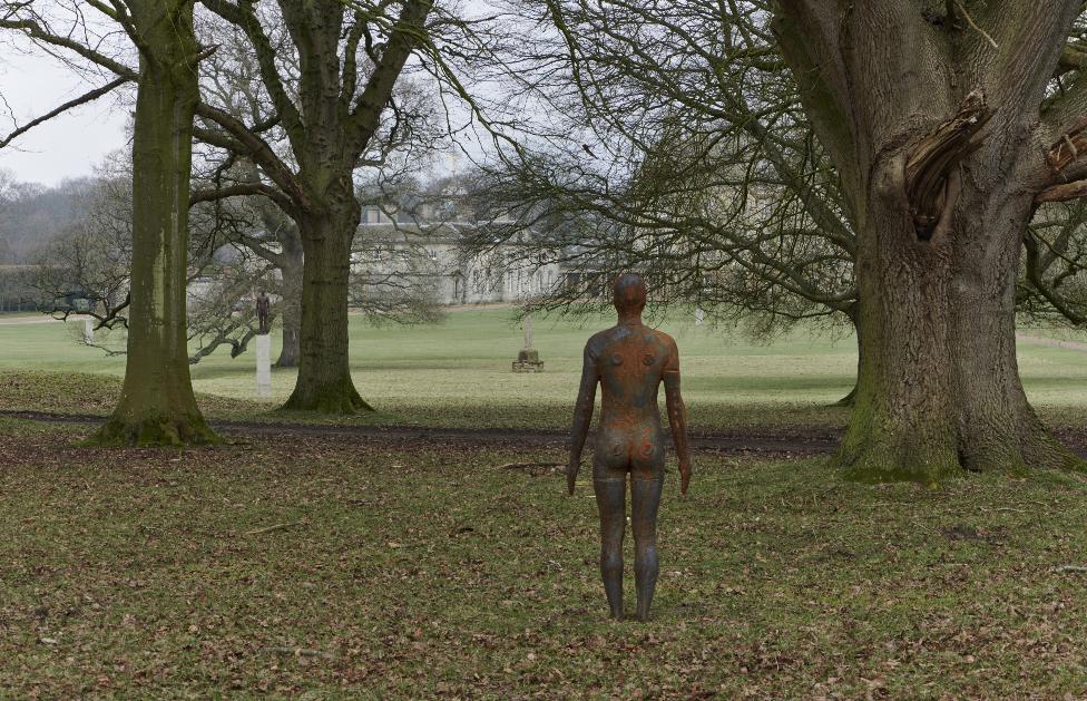 Antony Gormley's Time Horizon installation at Houghton Hall, Norfolk,