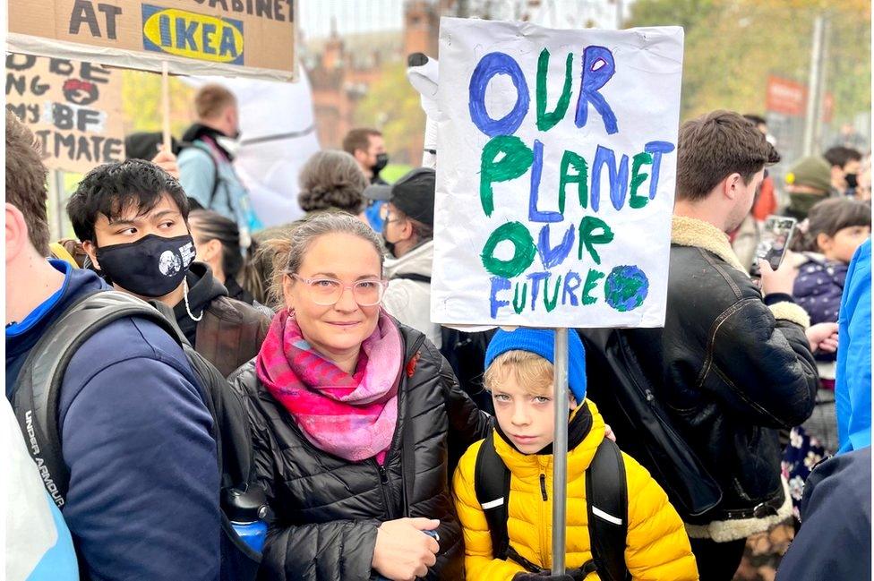 Prof Kathryn Elmer and her son Keifer