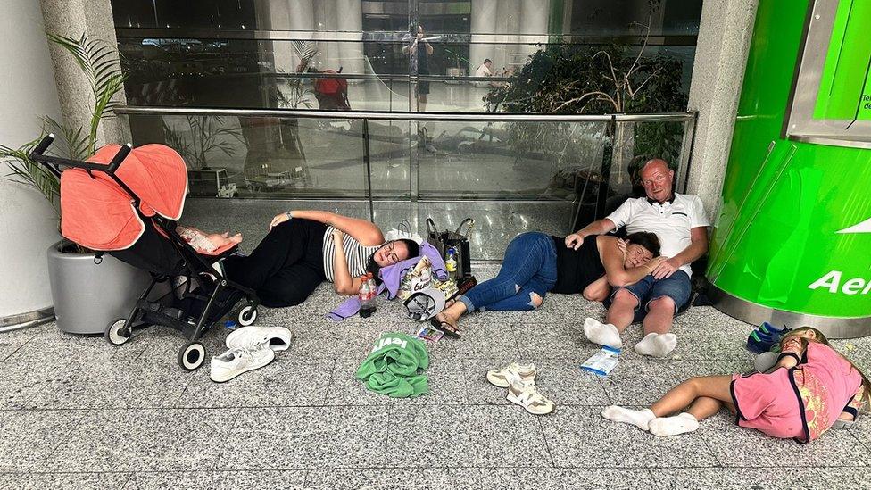 Jack Bowman and his family stuck at Palma Airport