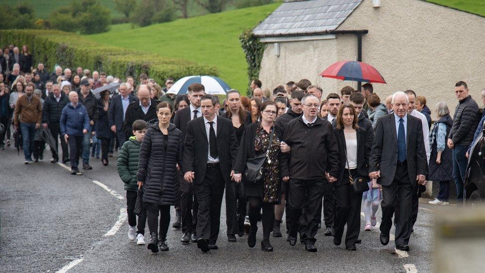 Cortege at funeral of Julia McSorley