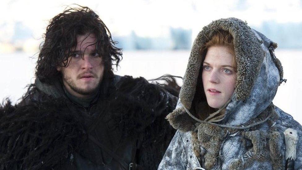 Kit Harington and Rose Leslie in Game of Thrones