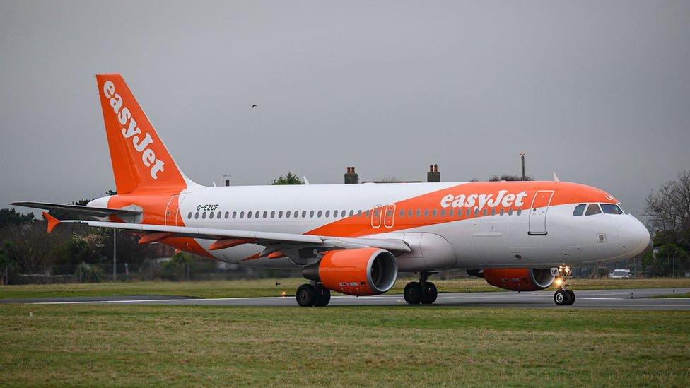 Easyjet flight on Ronaldsway runway