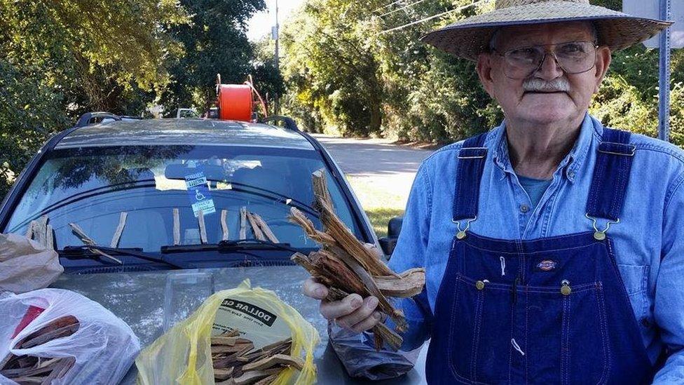 Kenneth Smith with his kindling