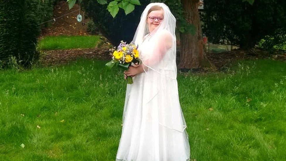 Heidi Crowter on her wedding day