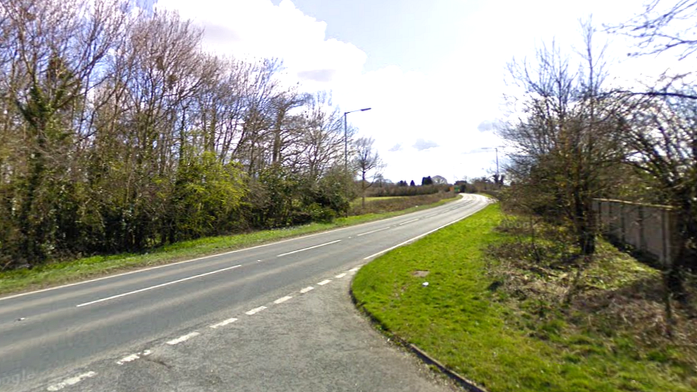 Junction of Old Gore Lane and A37 in Somerset