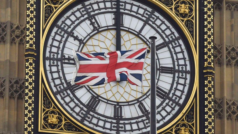 British flag in front of Big Ben