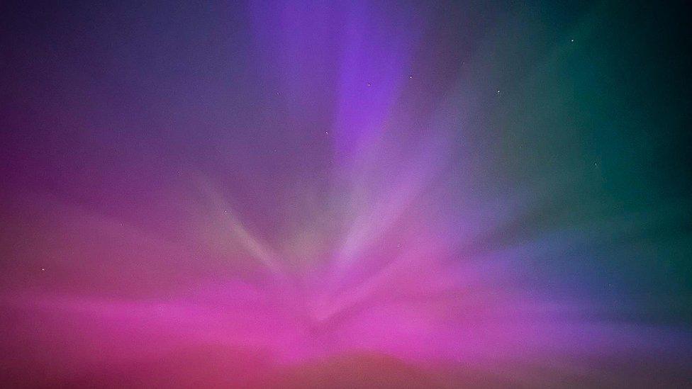 Northern lights in Ryhill, Wakefield