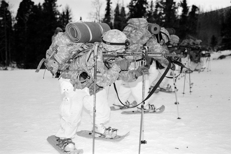 Soldiers on firing exercise