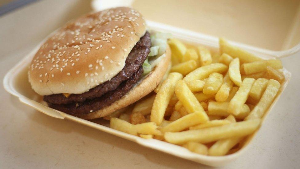 Burger and chips