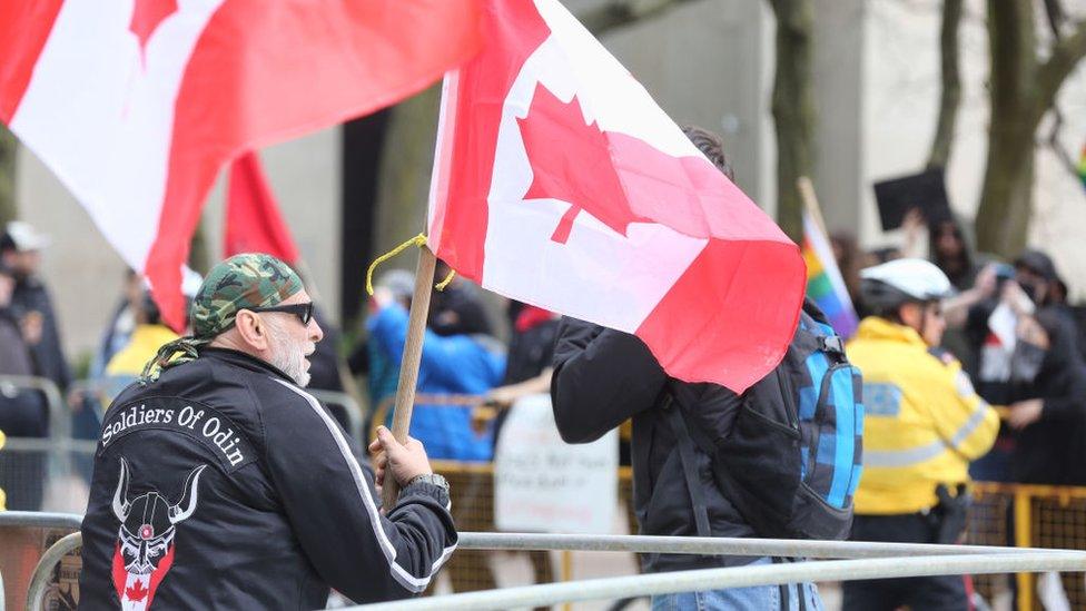 A far-right protest was held in May to oppose Canadian migration policy