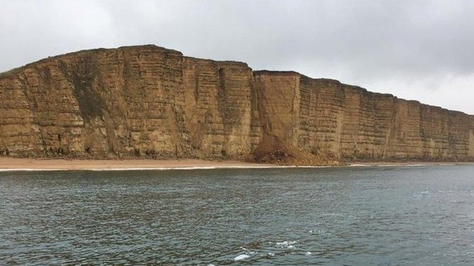 Cliff fall at West Bay