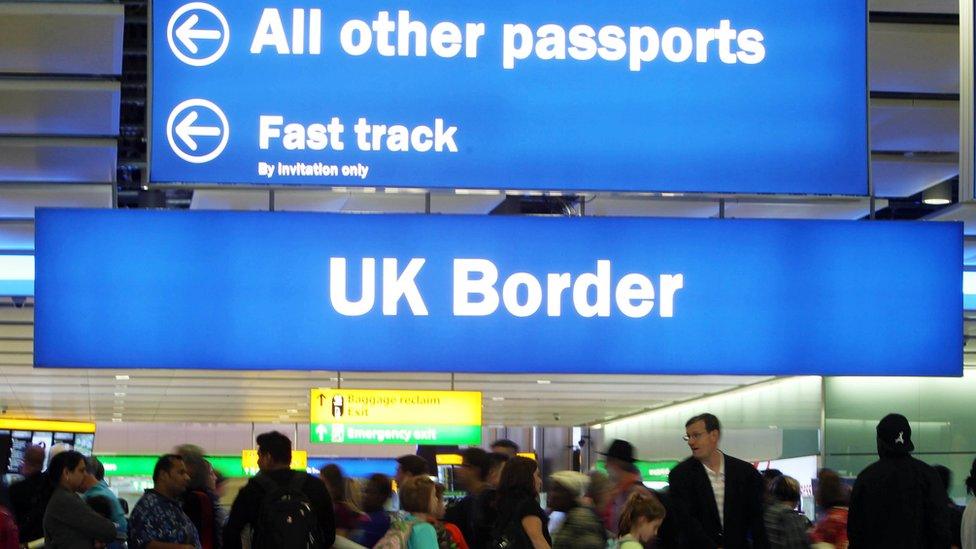 UK Border sign at airport