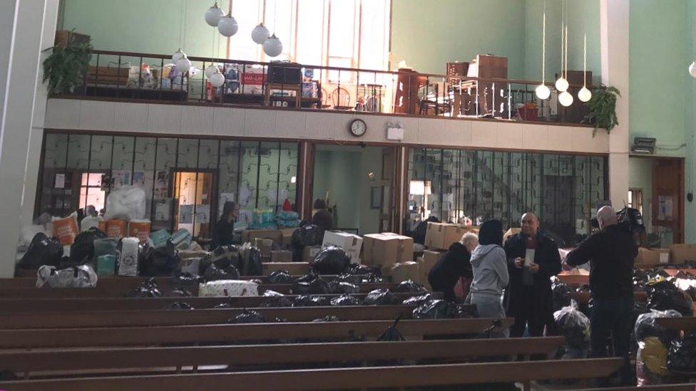 The donations in a church