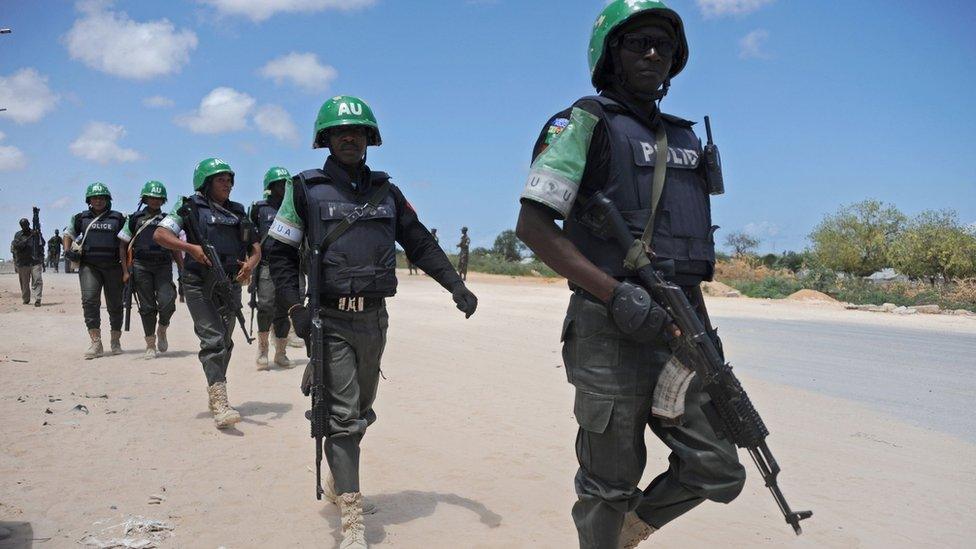 African Union troops in Somalia in April 2015