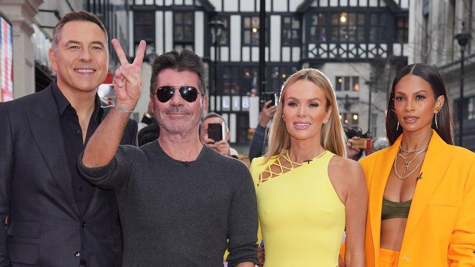 David Walliams with fellow judges Simon Cowell, Amanda Holden and Alesha Dixon