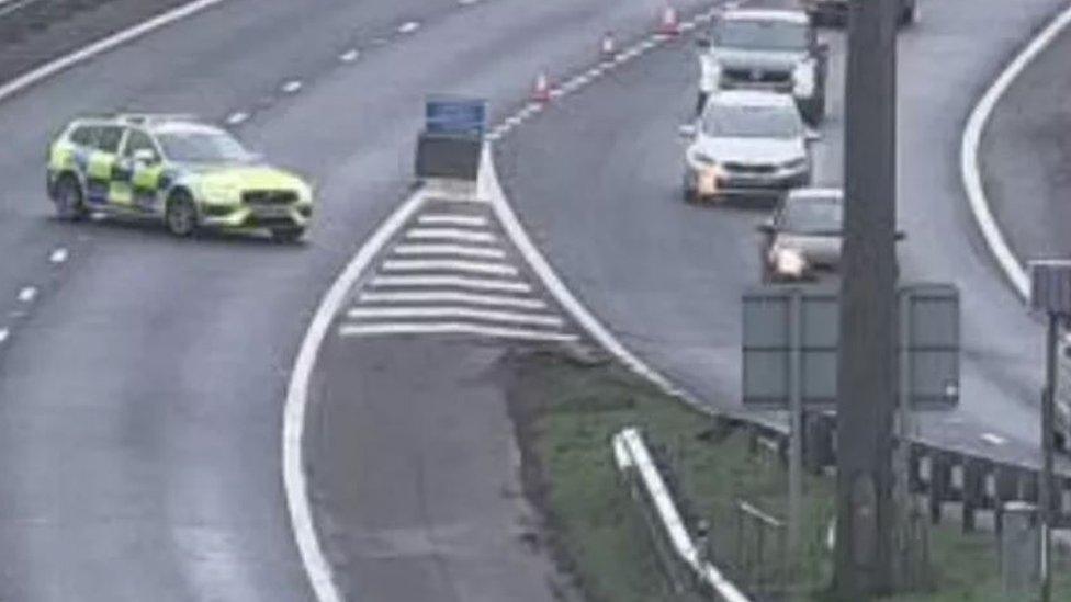 A 77-year-old man died after a transit van crashed on the M48 on Saturday