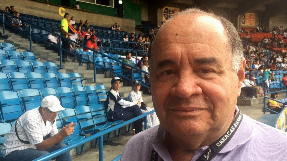 Luis Avila at the baseball stadium