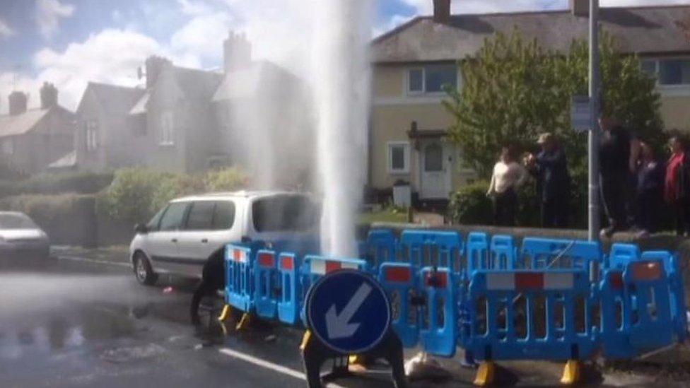 Burst hydrant