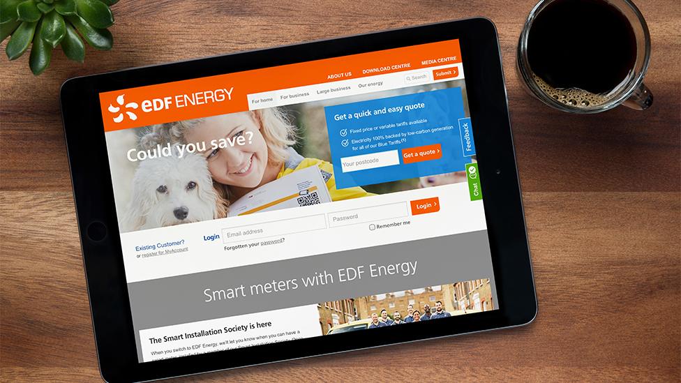 EDF site on tablet