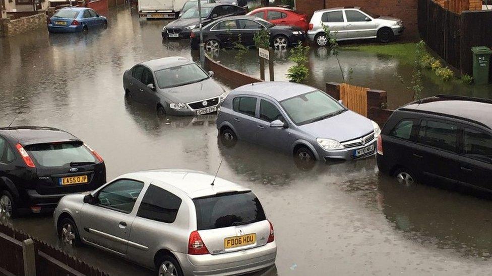 Cars flooded in Barking