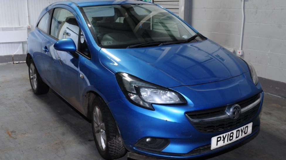 Paul Taylor's blue Vauxhall Corsa