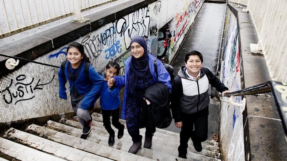 Kanwal Siddique and her children