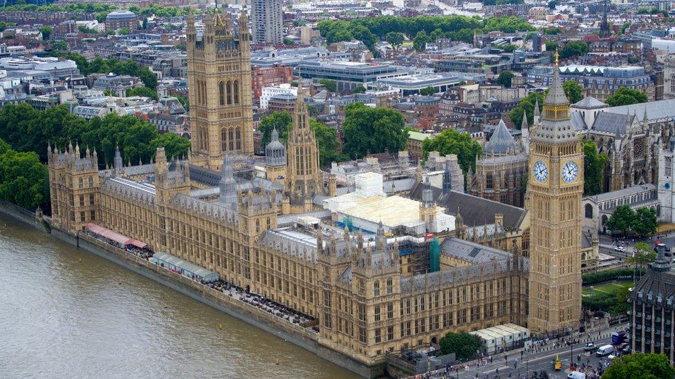 Westminster Palace, Westminster Abbey, Westminster Bridge and the Thames